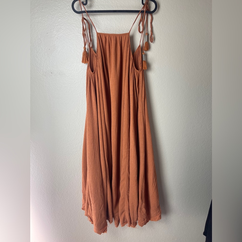 Free People Burnt Orange Midi Dress